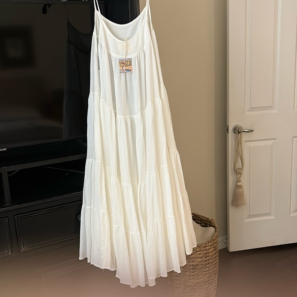 9 Seed tiered gauze midi . Ivory mid length. Sold out everywhere !